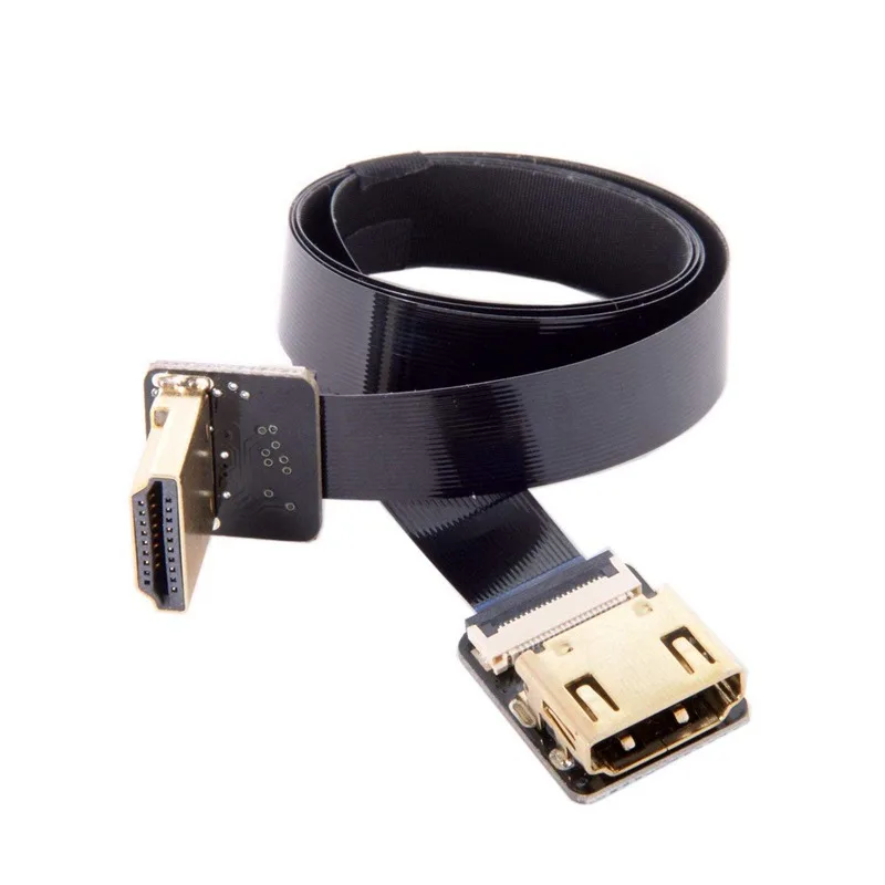 FPV Up угловой 90 градусов HDMI Мужской и Женский FPC плоский кабель для HDTV Multi copter