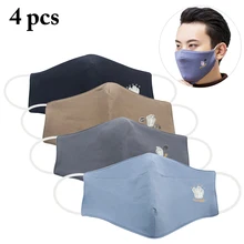 4 шт. маска для рта смесь хлопка анти пыль и лицо бактерии грипп защита носа лицевая маска модные многоразовые маски для мужчин