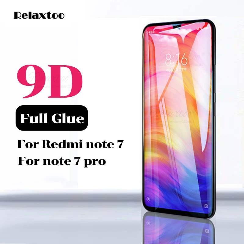 

9D Full Glue protective Glass on For Xiaomi redmi note 7 pro screen protector Tempered film xiami xiomi Redmi note 7 note7 glas