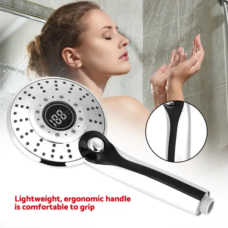 Digital LED Shower Head chuveiro w/ 3 color Temperature Controller