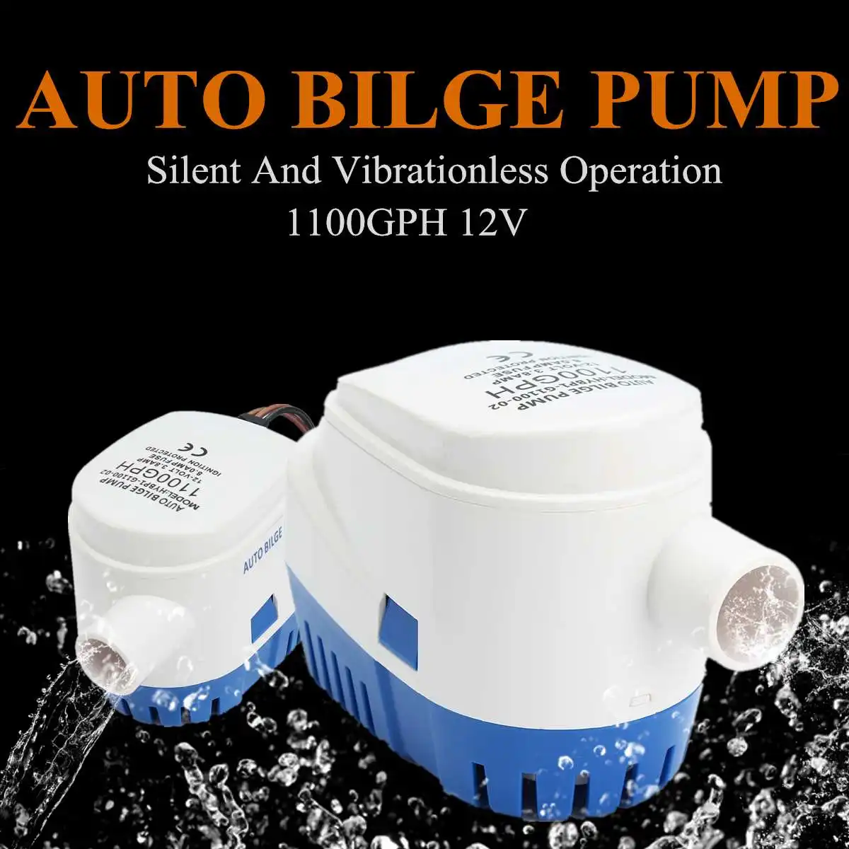 

Automatic Submersible Bilge Auto Water Pump 1100GPH Boat 12V Marine Float Switch High Efficiency Ignition Protected Anti Airlock