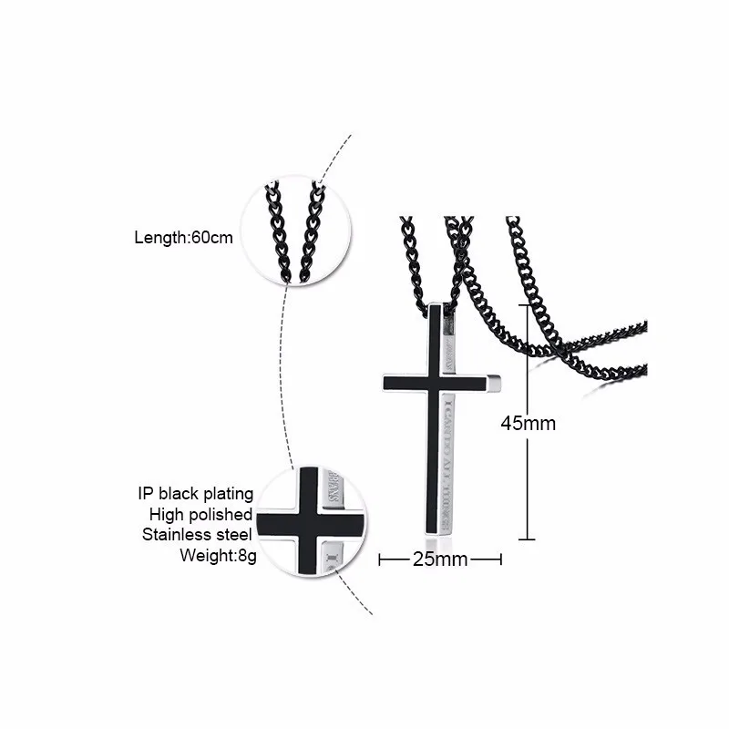 Уникальные филиппианцы, 4:13, Библейский крест, ожерелья для женщин и мужчин, нержавеющая сталь, Иисус Христос, молитва, унисекс, религиозные украшения