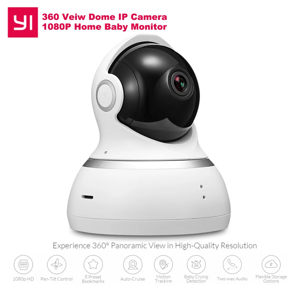 

Xiaoyi YI 1080P Dome IP Camera WiFi Baby Monitor Night Vision Two-Way Audio Wireless Home Surveillance Camera 360 Video Camera