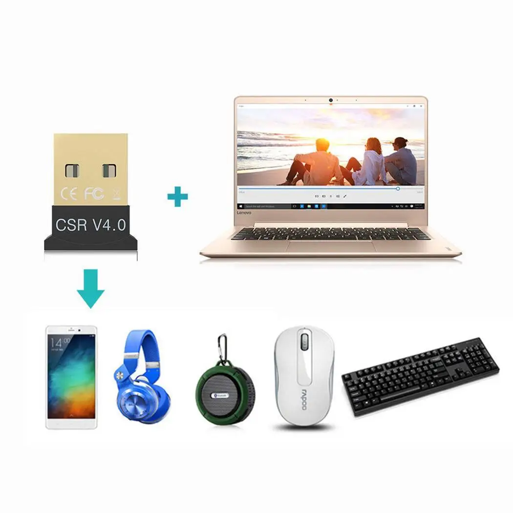 Беспроводной USB V4.0 Bluetooth Dongle Музыка Звуковой приемник адаптер для ноутбука/PC 3
