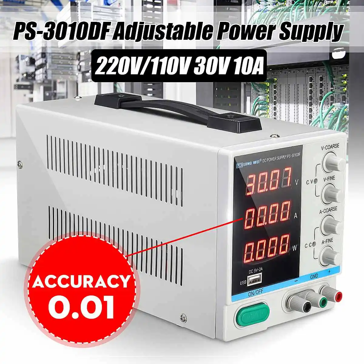 

High Precision High Power Adjustable LED Display Switching DC Power Supply 10V/220V0~30V 0~10A For Laboratory and Teaching