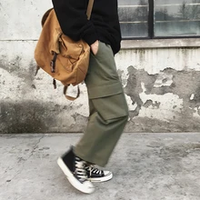 Men's Trousers 19 Spring New Youth Popular Loose Wide Leg Pants Solid Color Straight Pants Handsome Youth Casual Men's Clothing