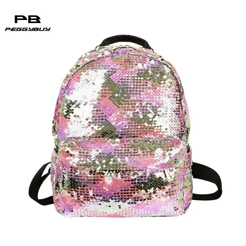 

Sequins School Backpack Girls Satchel Travel Zipper Fashion Shoulder Bags school bags bagpack mochilas 2019 New sac a dos femme