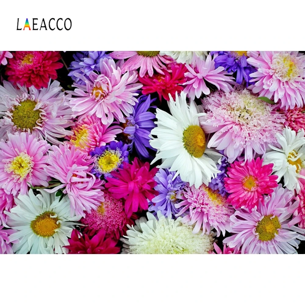 

Laeacco Colorful Daisy Backdrop Baby Wedding Portrait Photography Backgrounds Customized Photographic Backdrops For Photo Studio
