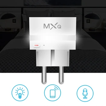 

AC220V 2200W Smart EU Plug Wifi Wall Socket with LED Night Light APP Voice Remote Control Timer Supports Alexa /Google Assistant