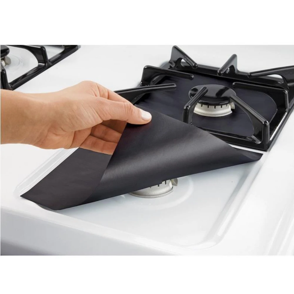 

Home Kitchen Tools Non Stick Glass Fiber 1pc 4pcs 1pc 4pcs Reusable Gas Stove Burner Cover Liner Protection Mat