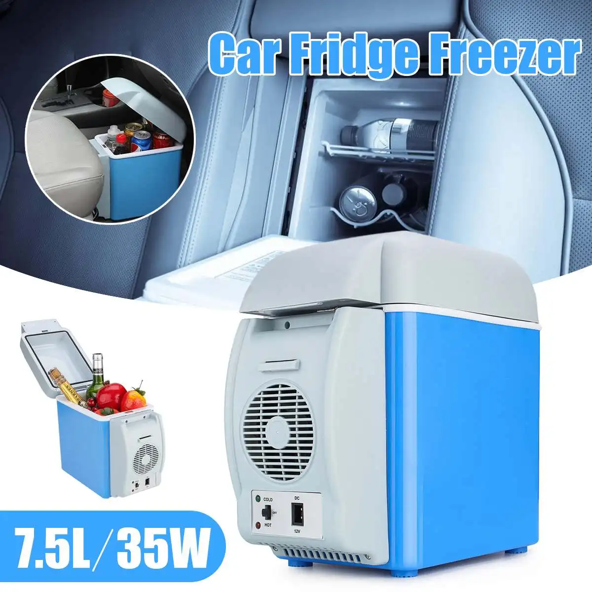 

7.5L Portable Car Fridge Freezer Cooler Warmer Box 12V Camping Refrigerator Truck Electric Fridge for Travel RV Boat
