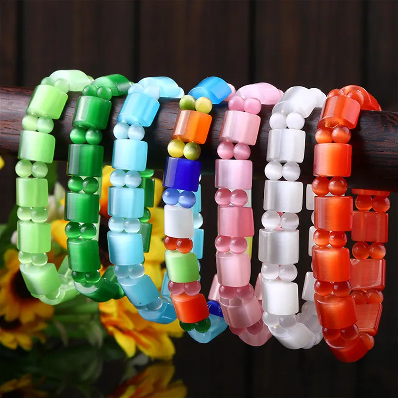 Glam Luxe опал браслеты и для девочек подростков Pulseiras Femininas эластичные|Браслеты с