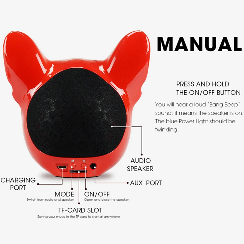 Aerobull Nano бульдог Bluetooth динамик портативный беспроводной s бас радио Поддержка USB TF