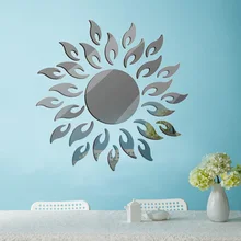 Съемный 3D Солнечный цветок декоративное настенное зеркало наклейка виниловая для украшения дома DIY зеркала художественный Декор