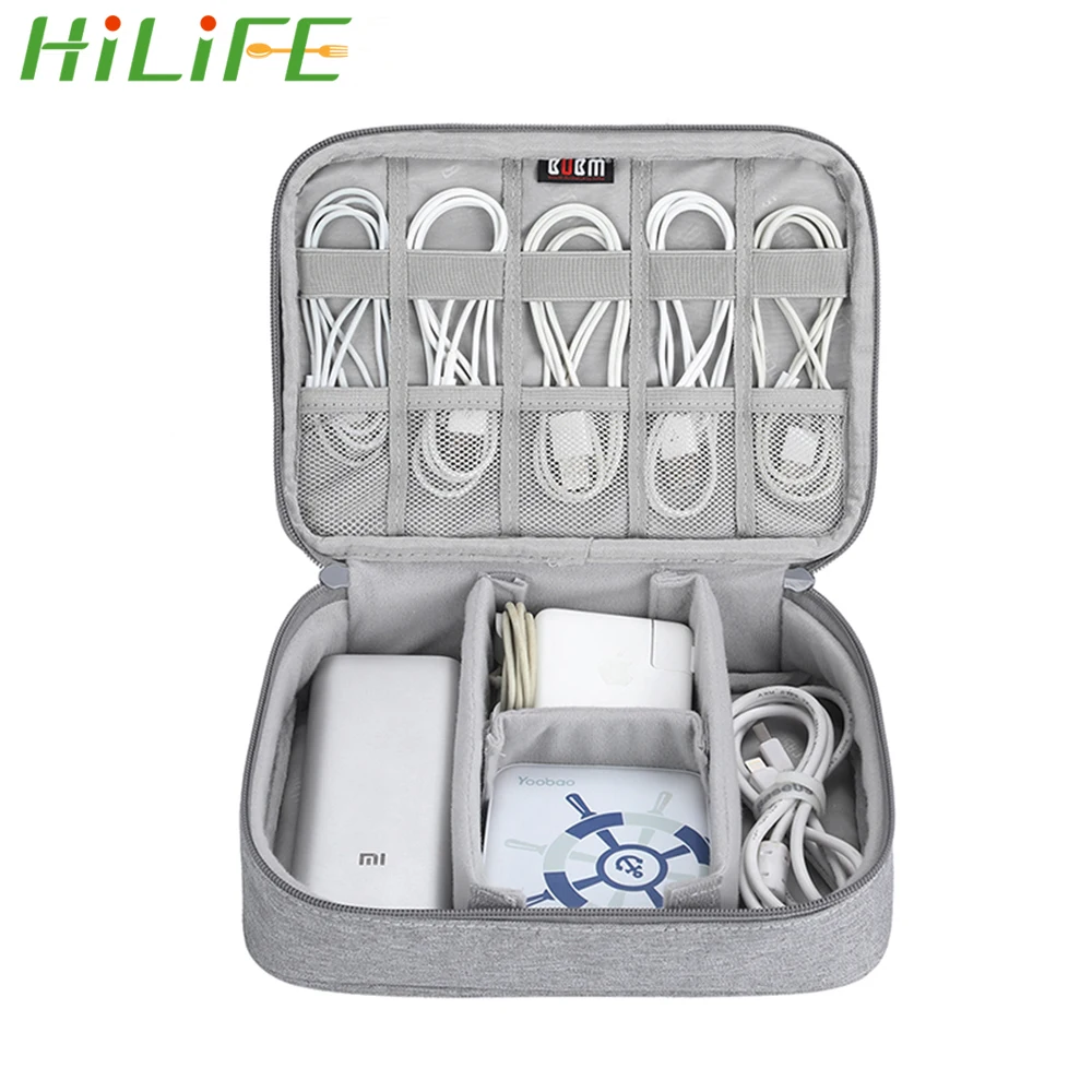 HILIFE Tidy портативный цифровой USB гаджет органайзер косметичка на молнии дорожная сумка для кабеля противоударное зарядное устройство провода сумка для хранения