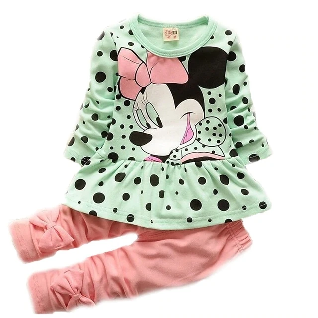 

Low Price Promotion 2018 New European and American Hot Spring and Autumn Girls Baby Cartoon Leisure Suit Cotton Clothing Sets