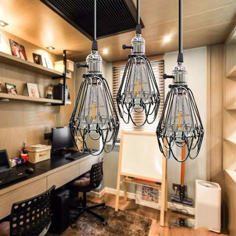 

E27 American Modern LED Pendant Light Country Style Wrought Iron Night Lighting for Home Restaurant Living Room