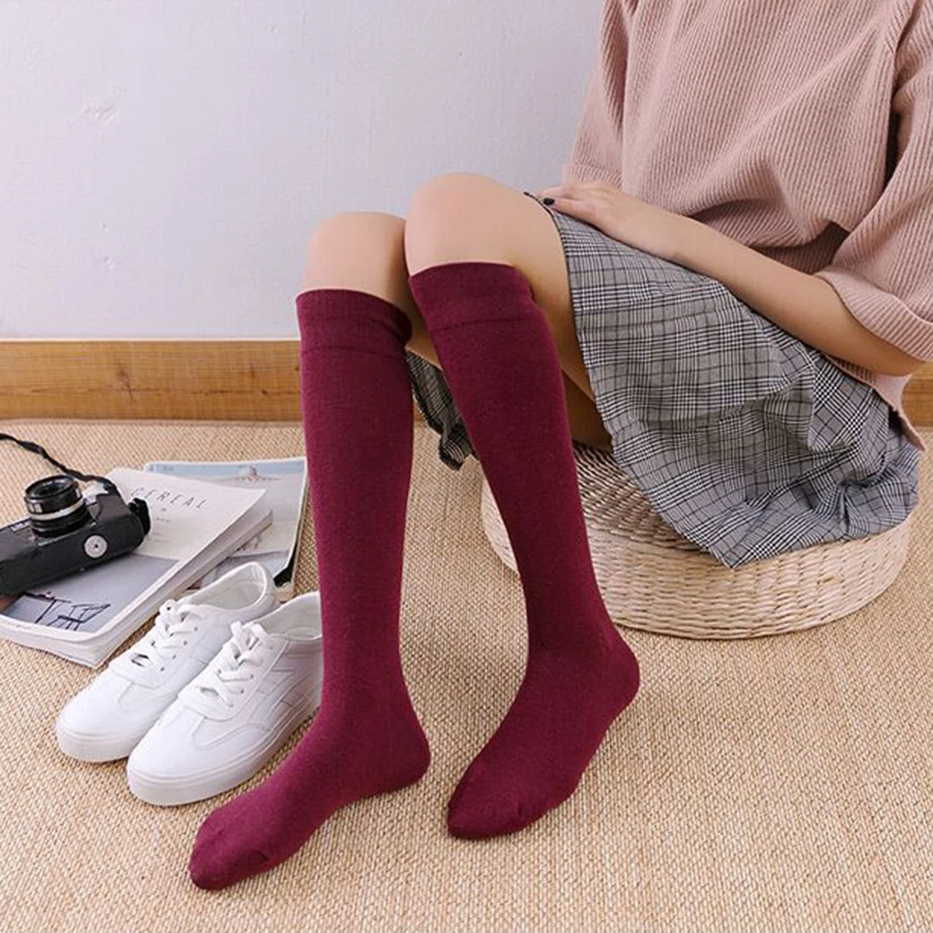 

New Women Long Tube Stockings Japan Stylish Warm Lower Knee Stockings Autumn Sweet Girls Vintage Preppy Style Long Stockings