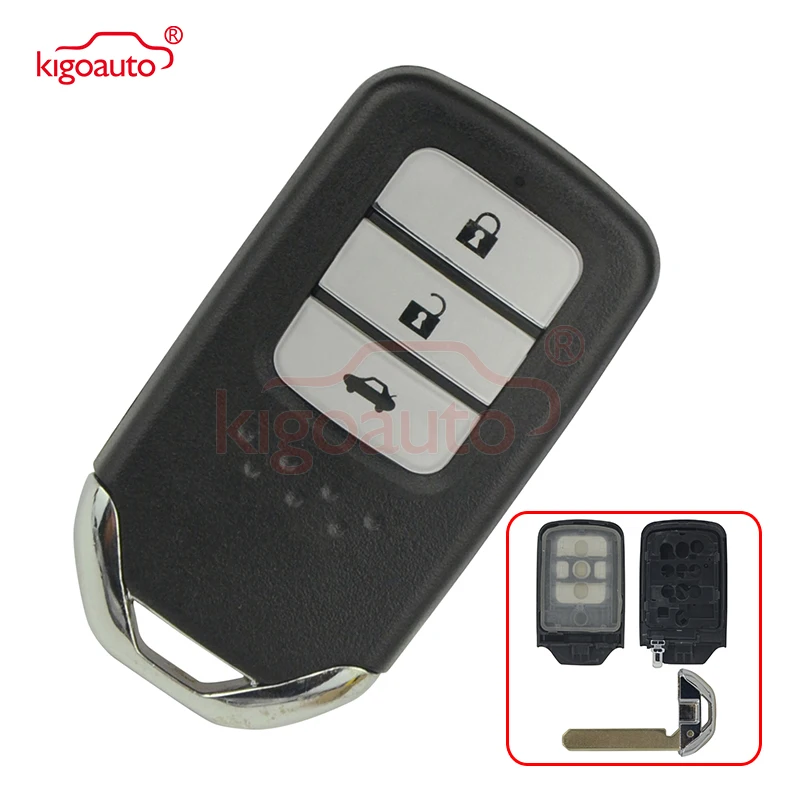 

Kigoauto For Honda Accord CRV Fit smart key shell case with emergency key 3 button