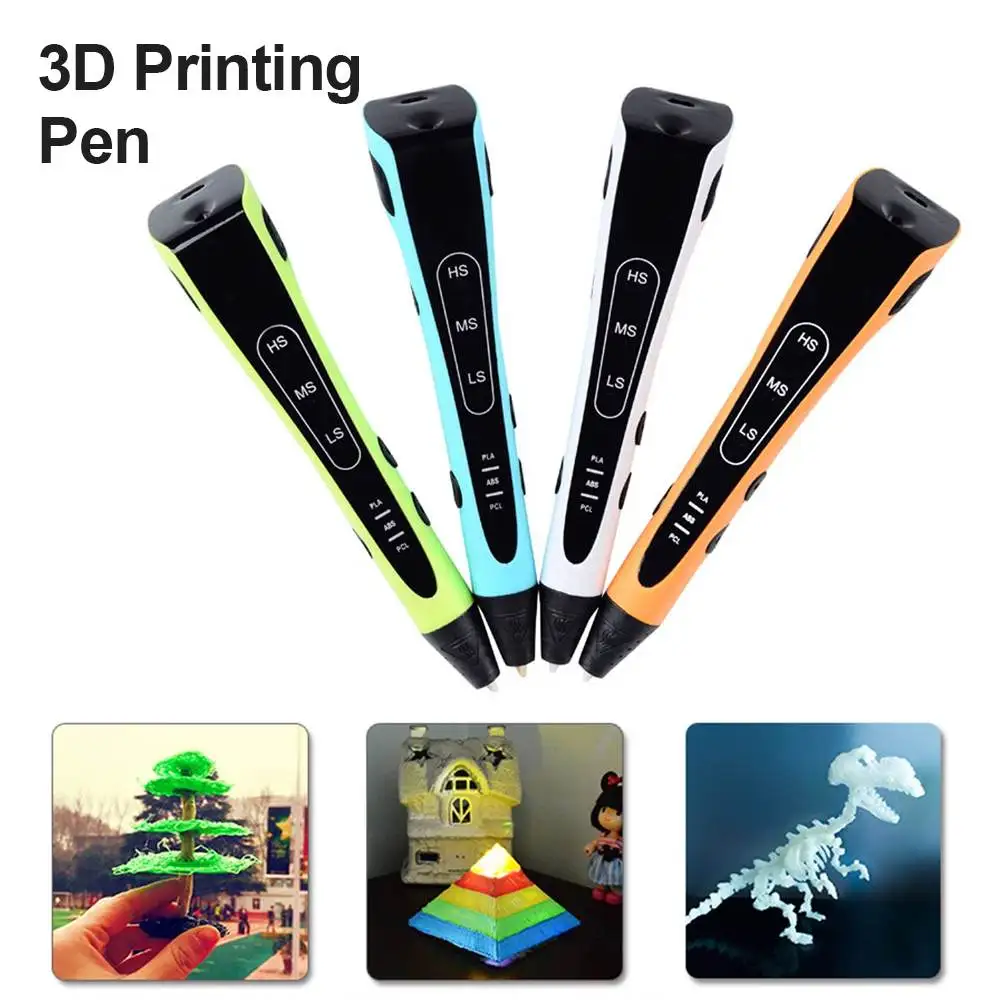 

Orange/Blue/Green/White 110-240V 3D Printing Pen with Filament for ABS/PLA/PCL Support Adjustable Speed For Kid Imagination