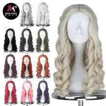Miss U волосы женские Девушки белый длинный блонд вьющиеся Королева Стиль волос Хэллоуин косплей парик для взрослых детей