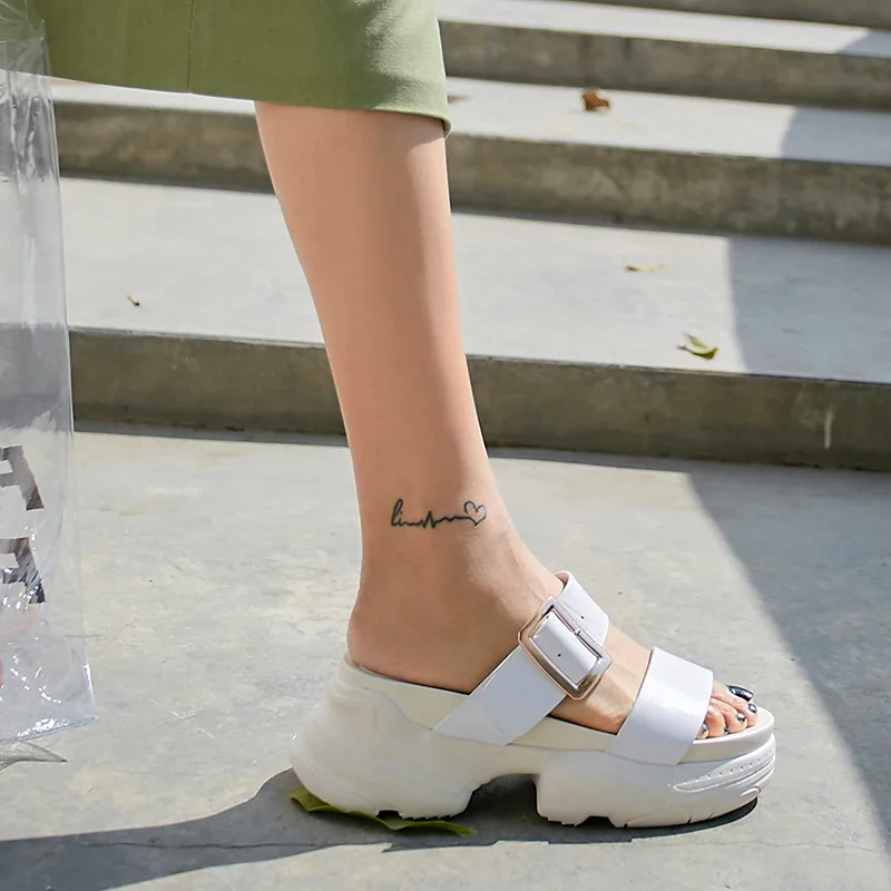 

Fashion Ladies Shoes For Spring Summer Outdoor Slides in Mixed Color Platform High Heel Shoes with wedges Woman Shoes