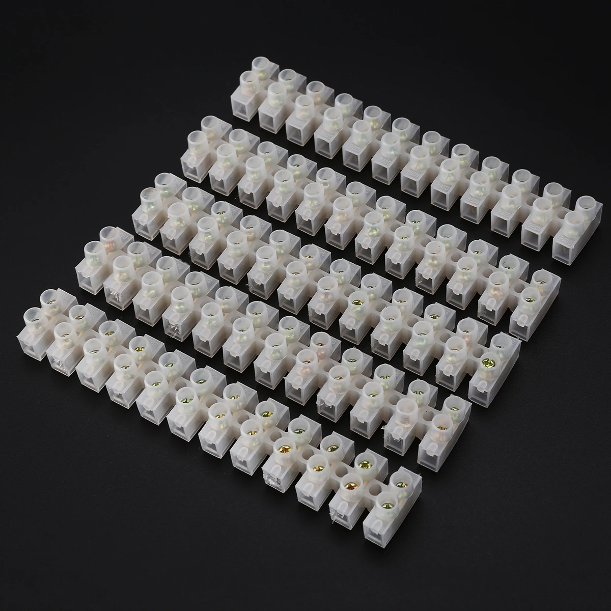 

10pcs 380V 10A Dual Row 12 Positions Terminal Blocks Electric Barrier Strip Connectors for Electrical Control