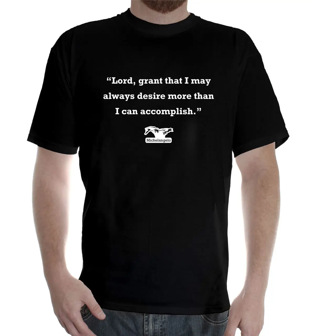 

New Mens Colors Short Sleeve Cotton T Shirt Michelangelo Quote: Accomplish T-Shirts 2017 Brand Clothes Slim Fit Printing