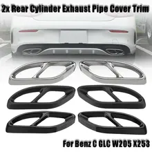 font b Car b font Auto Rear Dual Exhaust Pipe Stick Cover For Benz C