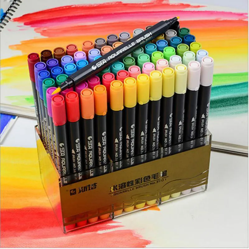 

12/24/36/48/80 Colors School Art Supplies Markers Brush Pen Fineliner Permanent Marker Whiteboard Marker Sharpie 04302