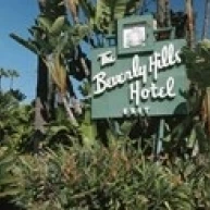 Вывеска отеля Beverly Hills hotel Los Angeles County California USA печать плакатов (36x13) | Дом и сад