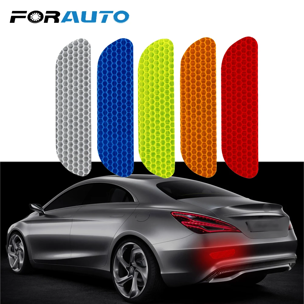FORAUTO 4 шт./компл. автомобильные отражающие наклейки двери автомобиля отделка