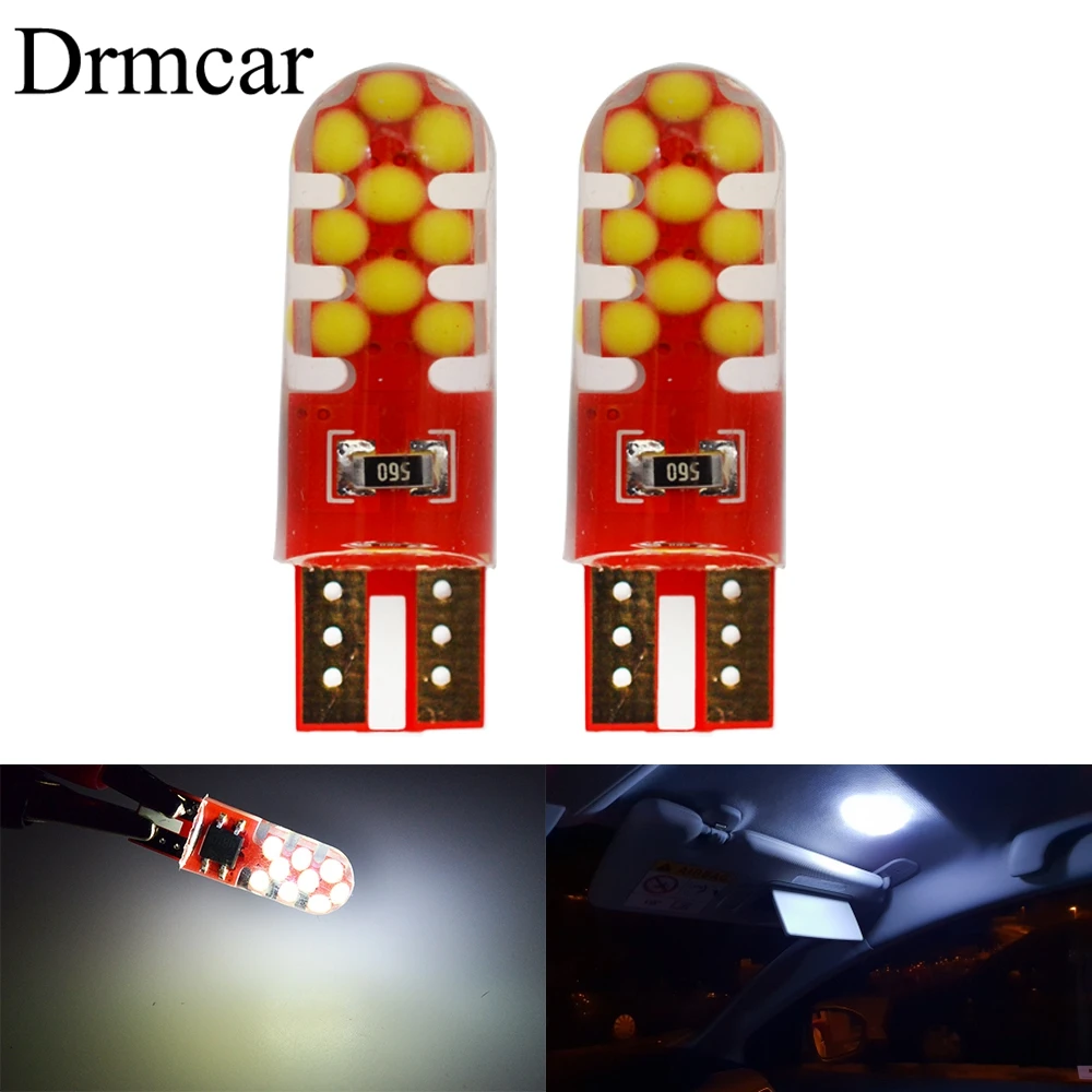 

T10 W5W COB 18LEDs Silicagel Waterproof White electrodeless decoding lamp Reading Dome Lamp Auto Parking Bulbs for lada DC 12V