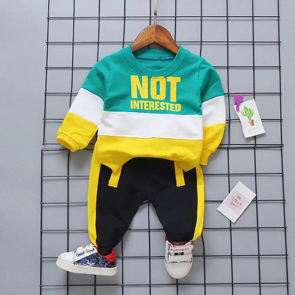 

Baby boy clothes suit boys kids clothes children girls clothes kids clothing children letter long sleeve tops stripe suit
