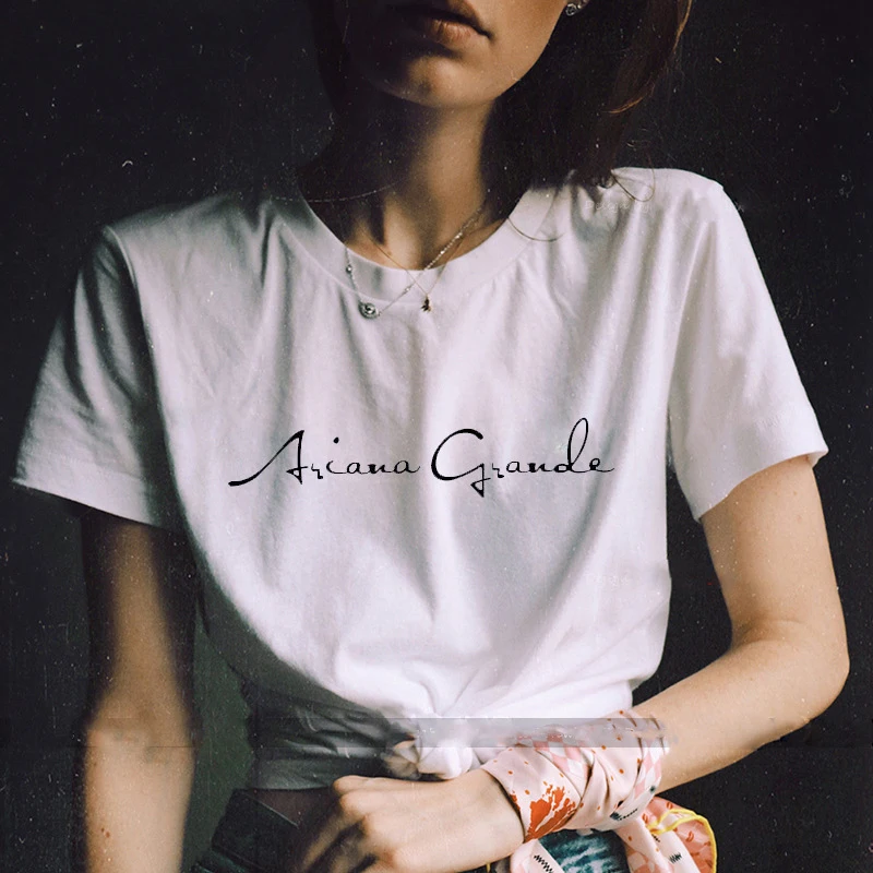 

Umeko Tshirt Harajuku T Shirt Women Ariana Grande T Shirt Letter Printed White T Shirt Vogue Casual Tops Camisetas Mujer