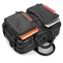 Кожаная сумка для ноутбука из натуральной кожи 728-40, мужская сумка через плечо из воловьей кожи, многофункциональная мужская сумка для путешествий, коричневый кожаный портфель