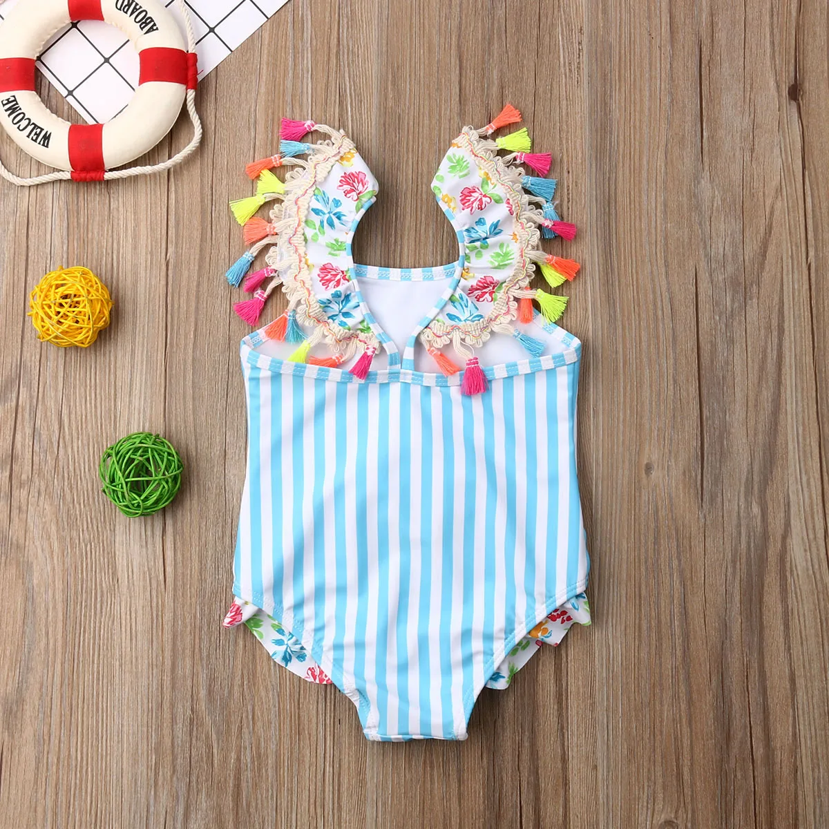 Toddler Kids Baby Girls Striped Flamingo Bikini Swimwear Swimsuit Bathing Beach Kid Girl Swimwear