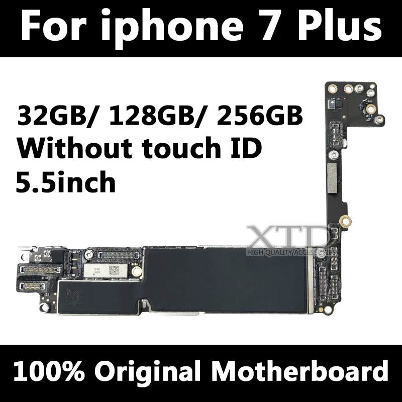 

for iPhone 7 plus Motherboard without Touch ID,Original unlocked for iphone 7plus Mainboard with Chips,Good Tested 32G/128G/256G