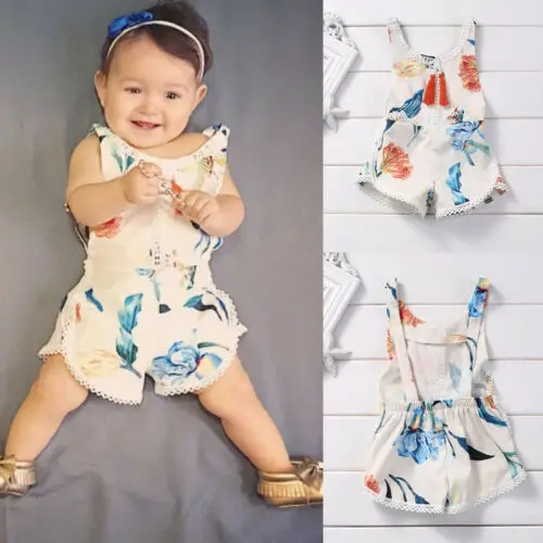 Pudcoco новорожденных для маленьких девочек Комбинезон с растительным узором женский пляжный костюм летняя одежда наряды От 0 до 4 лет