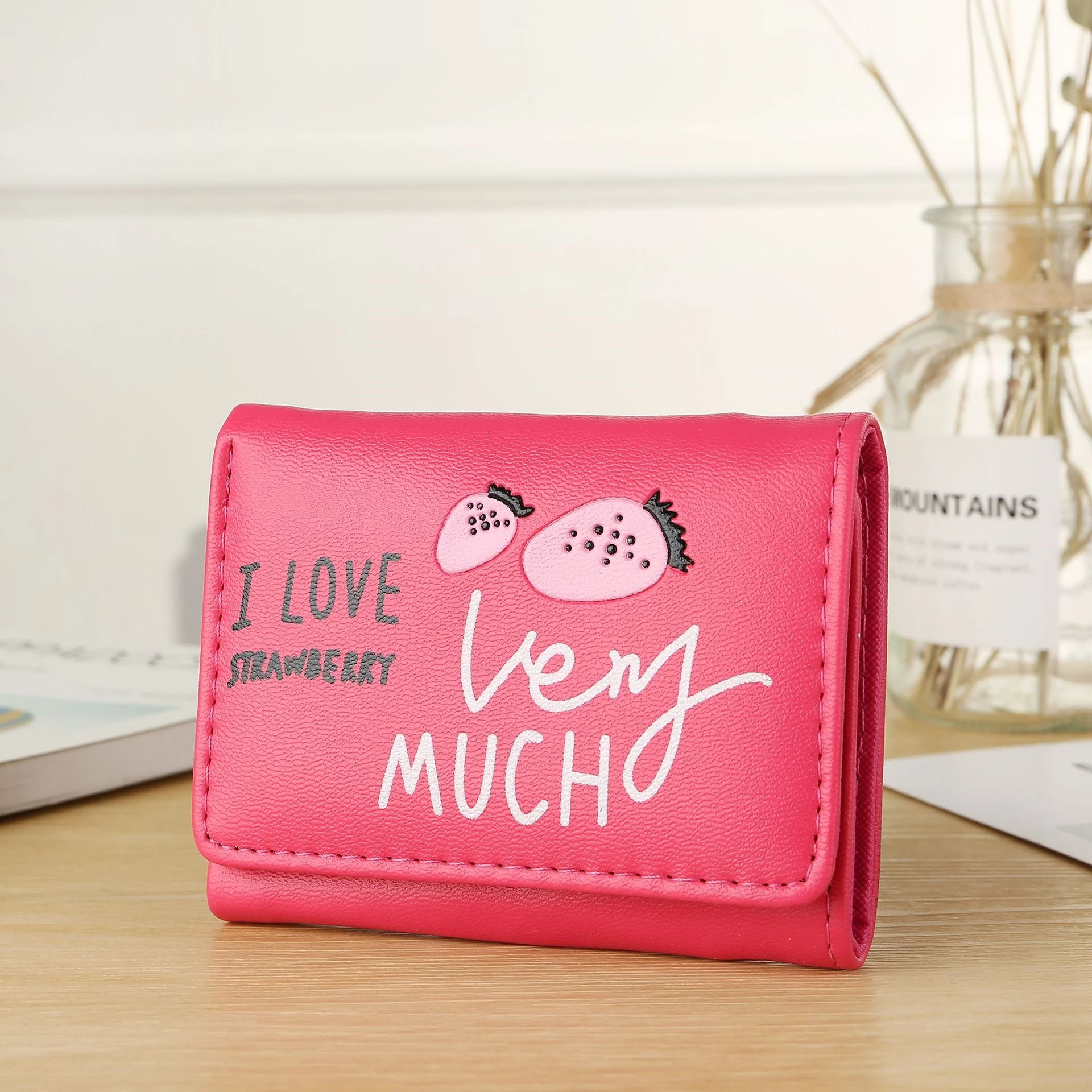 

Cartoon Short Wallet Letter Embossed Tri-Fold Wallet Card Wrapper Student Change Small Wallet Trend Wallet