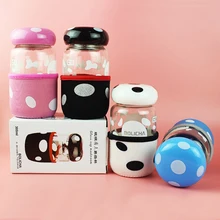 1 шт. прекрасный портативный стеклянный креативный гриб Carafe мультфильм модная бутылка для воды стеклянная чашка посуда для напитков для студентов(цвет случайный