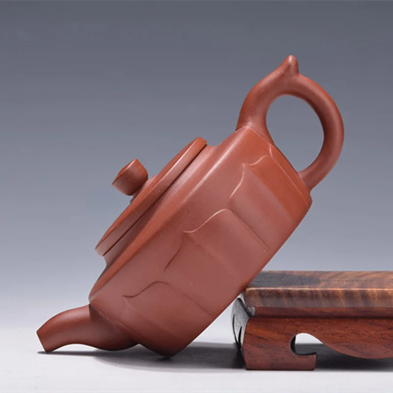

Yixing Yixing Raw Ore Famous Full Manual Dark-red Enameled Pottery Teapot Clear Cement Lotus Pot Purple Sand Teapot Gift