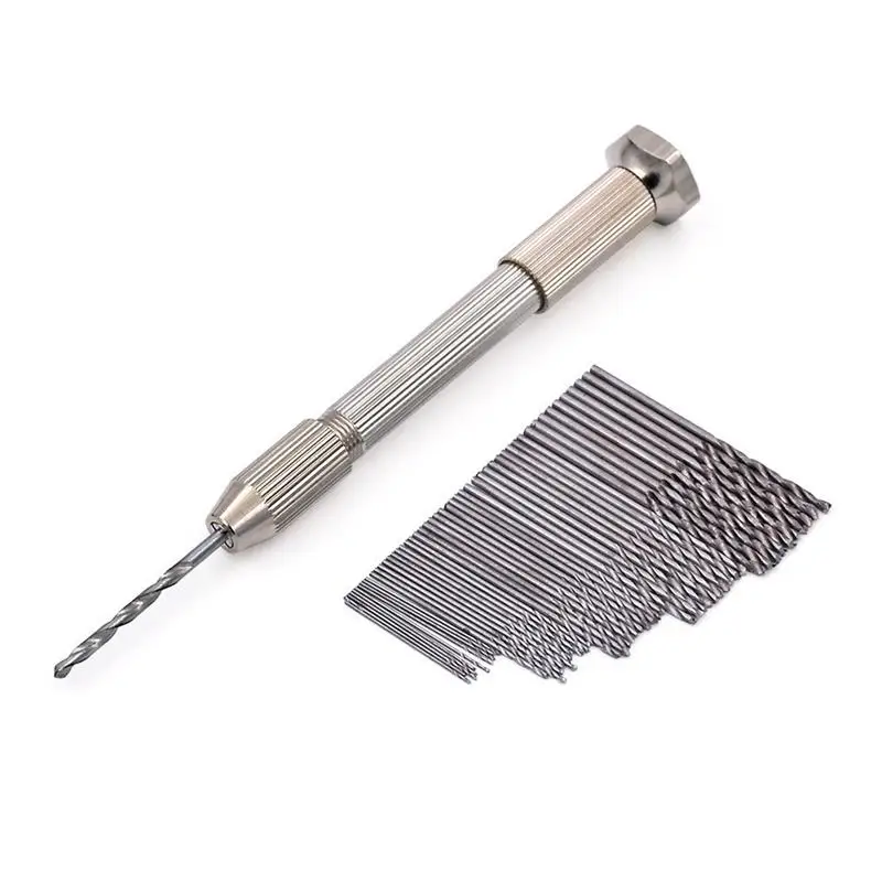 

Mini Hand Drill with Handmade Engraving Tap Tools Bodisu Amber Core Manual Punch-pliers 1 Hand Drill 50 Drill Bits