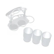 Держатель для зубных щеток с 3 матовыми стеклянными чашками