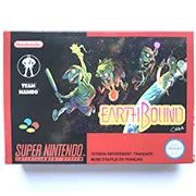 

EarthBound game cartridge with box for pal console