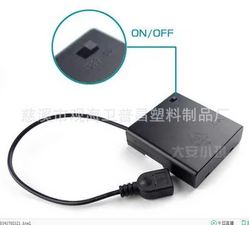 

200pcs USB 4AA Battery Box 4 AA Battery Box Holder Batteries Case with Switch cable adapter