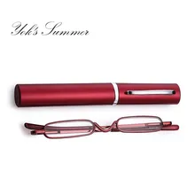 YOK'S мини ручка клип очки для чтения тонкий складной дальнозоркость унисекс увеличительные пресбиопические очки диоптрий с Чехол Lesebril U1249