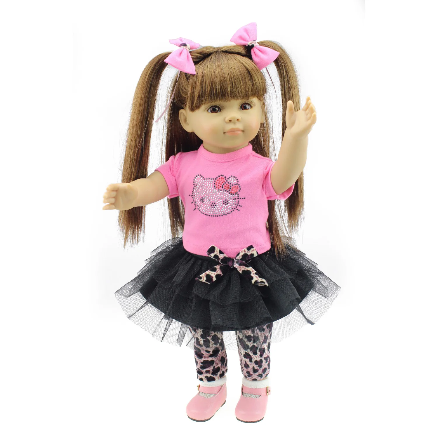 18 дюймовая Кукла Reborn Baby Doll Реалистичная кукла из мягкой ткани с длинными волосами
