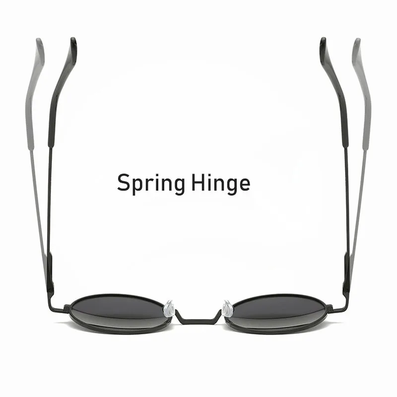 Поляризованные винтажные Ретро Круглые Солнцезащитные очки для мужчин и женщин с металлической оправой, солнцезащитные очки для вождения, брендовые дизайнерские зеркальные черные очки UV400