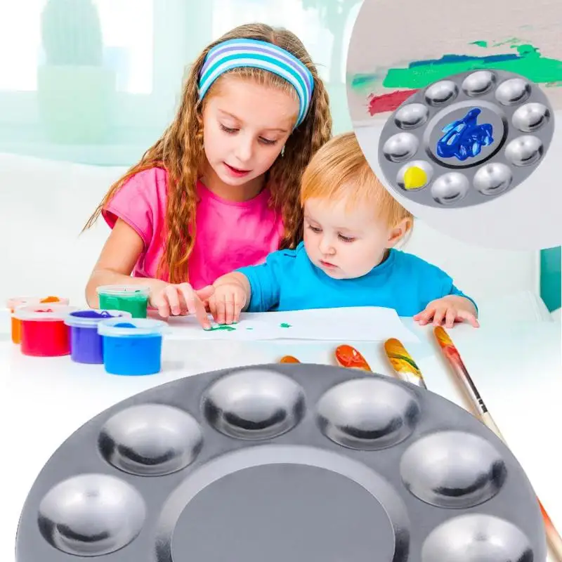 

Aluminum Rectangle 6/10 Holes Color Mixing Palette Makeup Artist Watercolor Color Palette Spatula Nail Art Oil Painting Palette